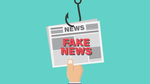 Fake News. fishing hooks and newspaper