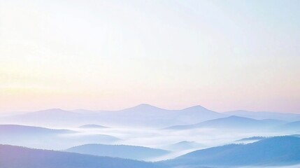 Misty mountain sunrise landscape, ideal for travel or nature backgrounds