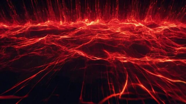 A pulsating abstract background with red waveforms and glowing nodes, symbolizing energy hubs, 4k High-Quality background animation video