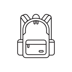 Obraz premium Simple Backpack Outline Vector Icon for Travel and School