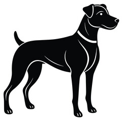 vector black and white dog