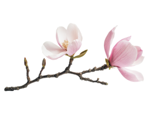 Beautiful magnolia flowers on a branch in bloom