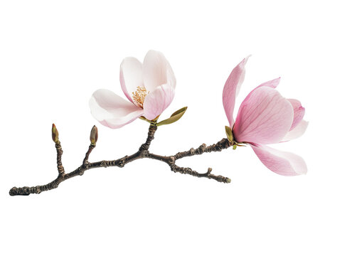 Beautiful magnolia flowers on a branch in bloom