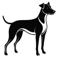 vector black and white dog