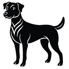 vector black and white dog