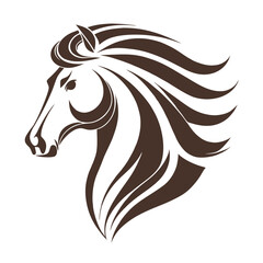 Stylized Horse Head Vector Logo Design.