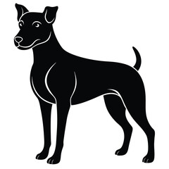 vector black and white dog