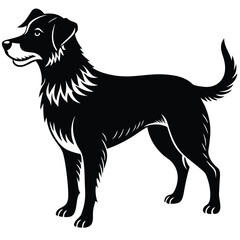 vector black and white dog