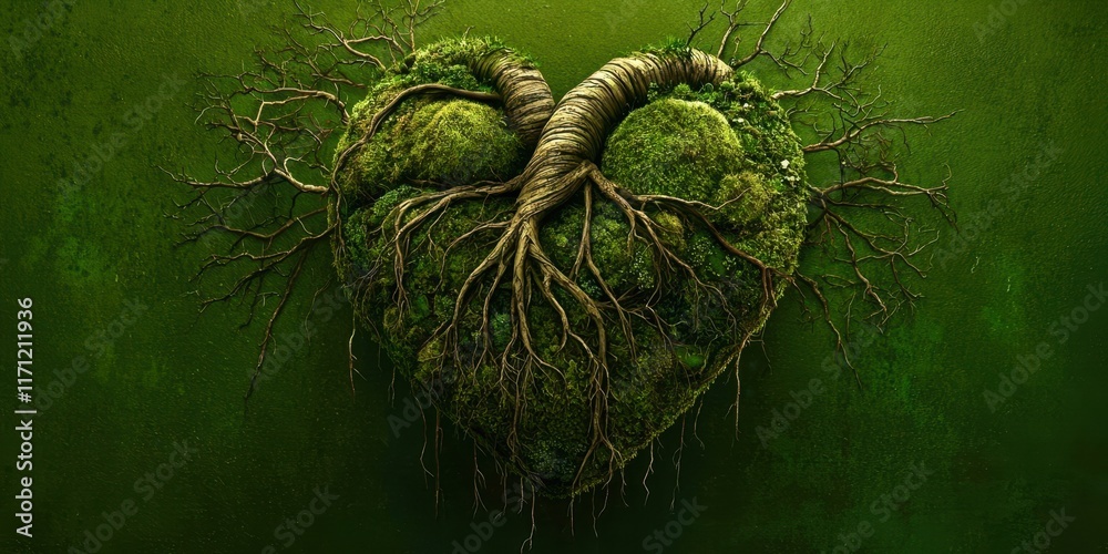 Aufkleber heart made of tree branches