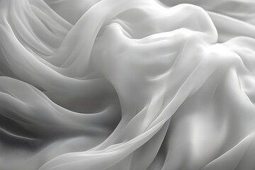 Obraz premium Draped white silk fabric texture.