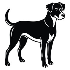vector black and white dog