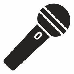 Microphone icon vector graphic black on white background