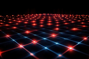 Futuristic digital grid visualization tech space graphic design dark blue environment aerial view modern concept