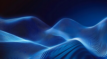 Abstract Blue Wave Data Network Visualization