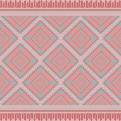 Ethnic pattern Native American tribal fabric, tile, carpet, vector,
illustration design, on navy blue background