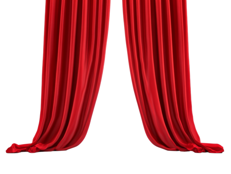 Red velvet curtains draping elegantly indoors