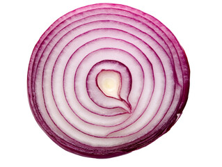 Sliced red onion with ringed texture