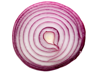 Sliced red onion with ringed texture
