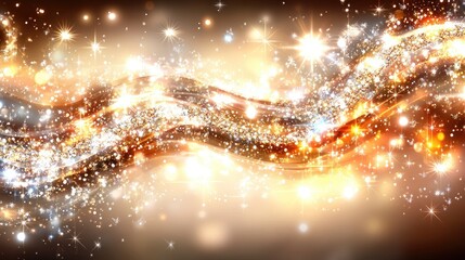 Obraz premium Glimmering abstract wave of sparkling lights and colors