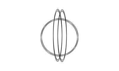 Scribble circle continuous single line drawing. Vector round sketch hand drawn scribble shape minimalist
