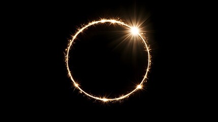 Sparkling Circular Light Trail On Black Background