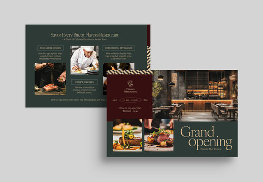 Restaurant Postcard Template