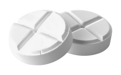 White tablets for headache treatment against a transparent background, white tablet png image