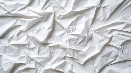 Obraz premium Crumpled white recycled craft paper texture creates unique background, perfect for various design projects. Its subtle imperfections add character and depth to any composition
