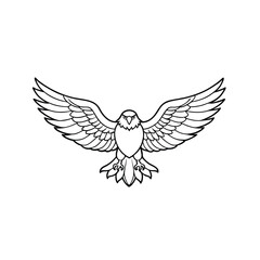 Obraz premium Detailed Eagle Outline Design Perfect for Tattoo and Logos
