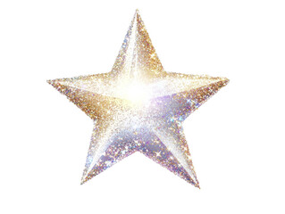 Shining star with sparkling effects in soft light