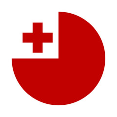 Obraz premium Round Tonga flag icon