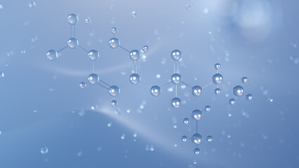parathion molecular structure, 3d model molecule, insecticide, structural chemical formula view from a microscope