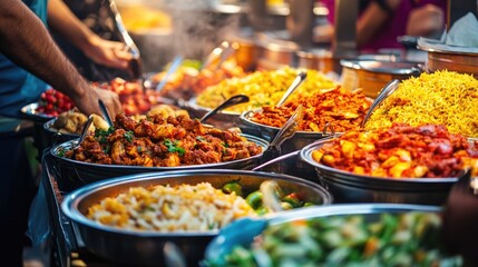 Indian Street Food Market Stall Display