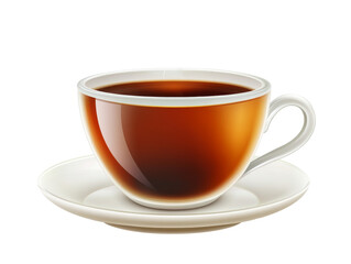Warm cup of coffee on a saucer ready to enjoy