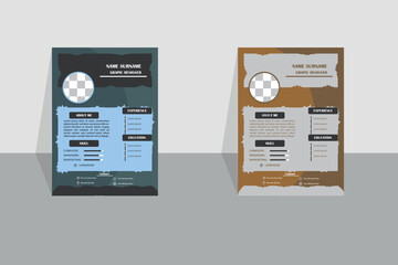 Mordern CV Design with vector and RGB color