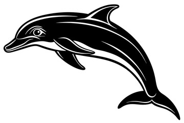 Beautiful jumping dolphin vector illustration 