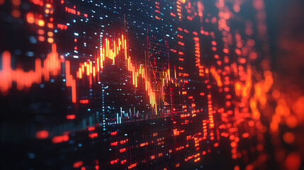 Obraz premium Bear market signals captured in detailed digital graph