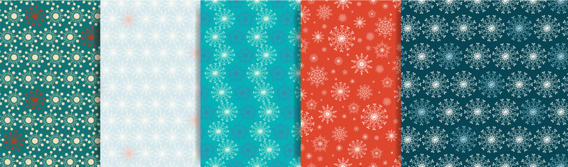 Christmas snowflake seamless pattern. Pixel perfect xmas pattern. Snowflake background. Cute cartoon 2d illustration