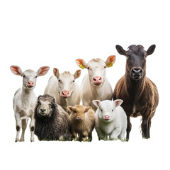 Farm animals pose for a portrait