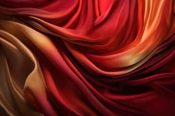 Obraz premium Dynamic red fabric with dramatic folds and a silky luxurious texture