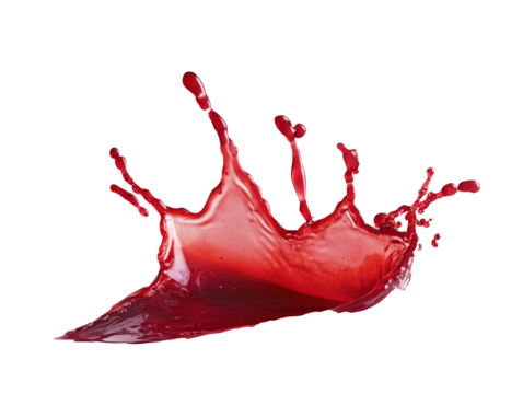Red liquid splash creates dynamic visual effect