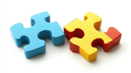 Obraz premium Colorful Puzzle Pieces Symbolizing Cooperation and Projects