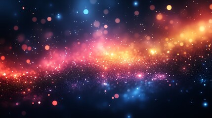 Fototapeta premium Abstract Colorful Glowing Particle Background