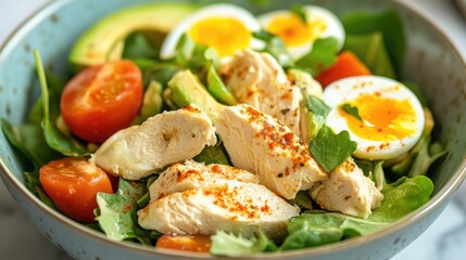 Chicken Salad with Avocado, Tomato and Egg