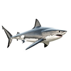 Great white shark swimming in ocean depths