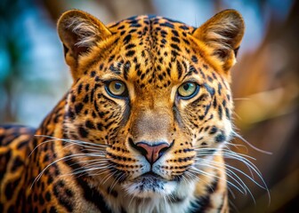 Obraz premium Watercolor Leopard Spots Brown Animal Print - Candid Wildlife Photography