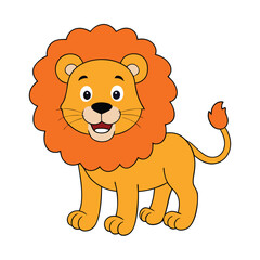happy lion of a vector silhouette