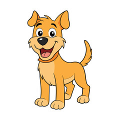 happy dog of a vector silhouette