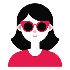 girl wearing sunglasses of vector silhouette