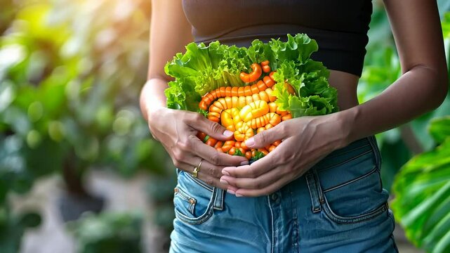 Intestinal sensitivity: visualization of bowel pain emphasizes impact of digestive disorders on daily life, underscoring need for proper diagnosis, support for improved gastrointestinal health.
